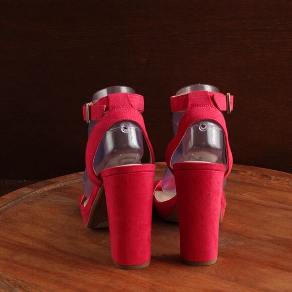 Sam Edelman Circus Heels Womens SZ 8.5 Pink Strappy Ankle Wrap Shoes Barbiecore - Picture 5 of 14